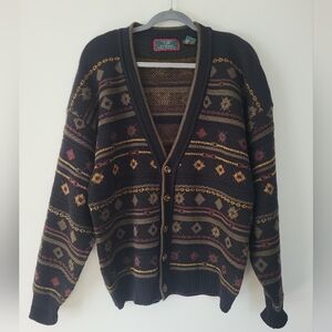 Vintage 90s Patterned Knit Cardigan